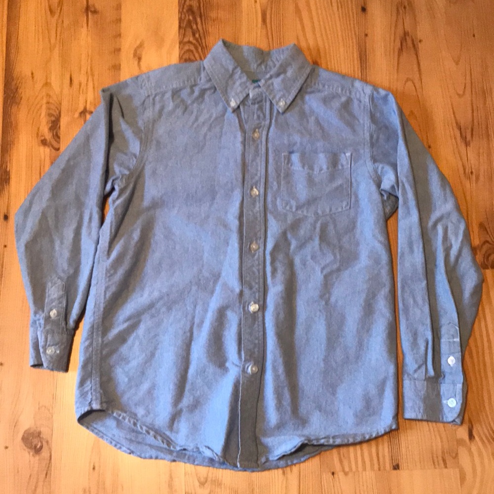 boys long sleeve button down denim shirt